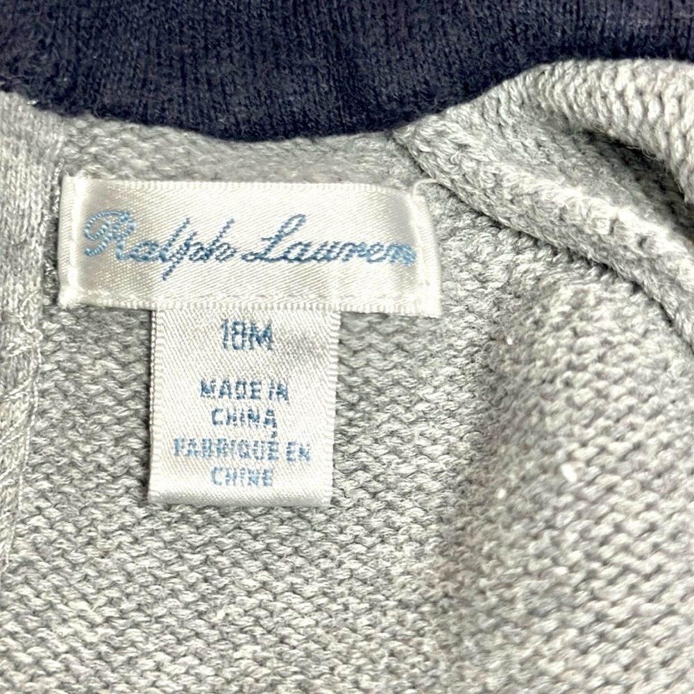 Ralph Lauren Polo Bear Baby Sweater
With Hood Gray Cotton Back Zipper 18 month - Picture 8 of 9